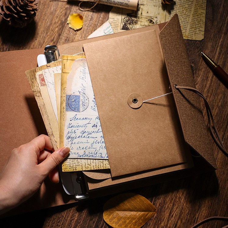 Album ảnh bìa da Vintage dán ảnh đa dạng kích thước 3x4, 4x6, 6x9, 9x12, 10x15