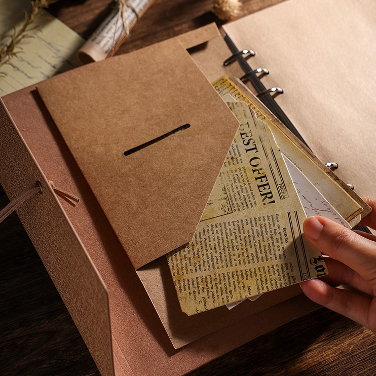 Album ảnh bìa da Vintage dán ảnh đa dạng kích thước 3x4, 4x6, 6x9, 9x12, 10x15