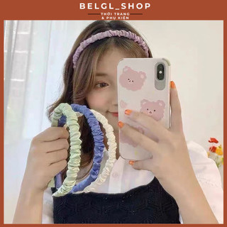 Bờm cài tóc vải nhún bèo, lụa satin, băng đô cài đầu Hàn Quốc dễ thương cho phái nữ