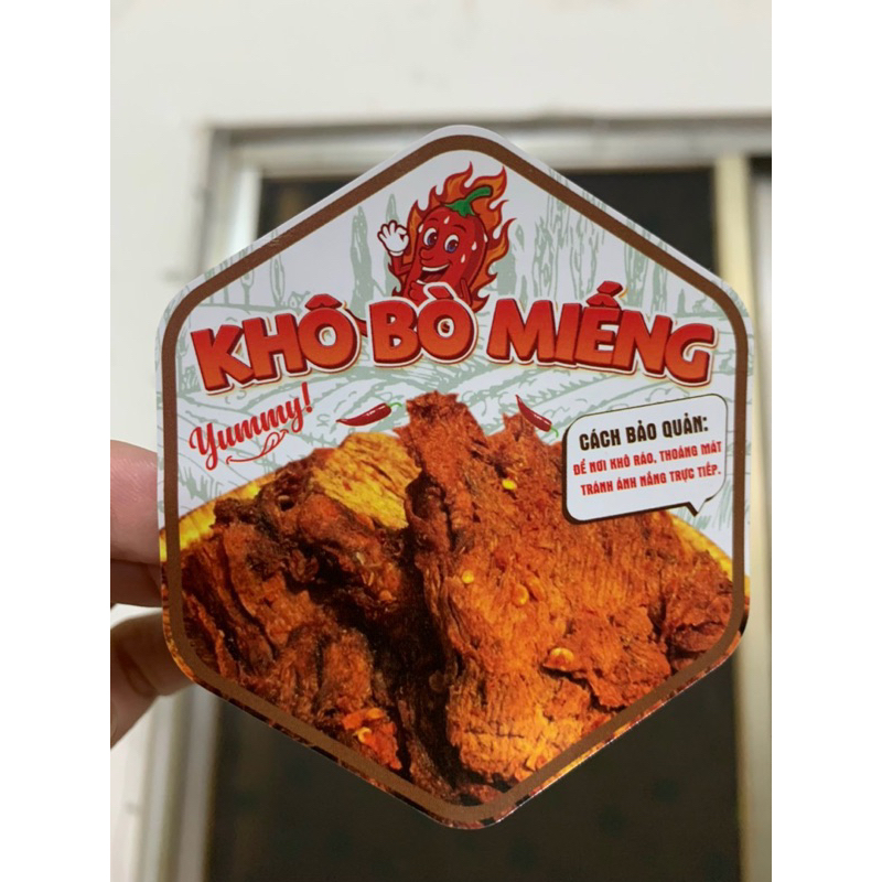 Tem Nhãn Dán “ Khô bò, Khô Bò Sợi, Khô Bò Miếng, Khô Mix- Hàng Sẵn Bao Keo, Rẻ Đẹp