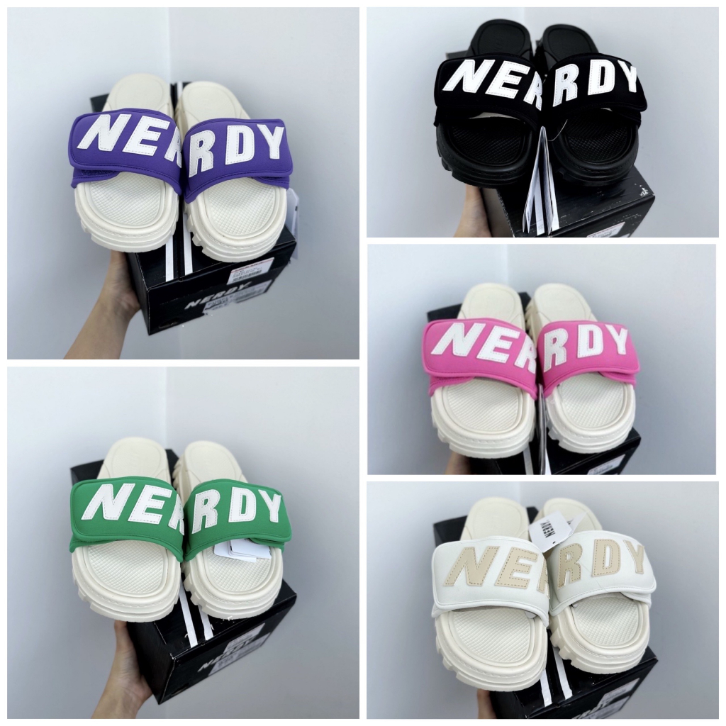 Dép Nerdy quai dán nam nữ unisex kiểu dáng mới thời trang quai ngang hàng chuẩn,Dép NERDY quai ngang đế xuồng cao cấp