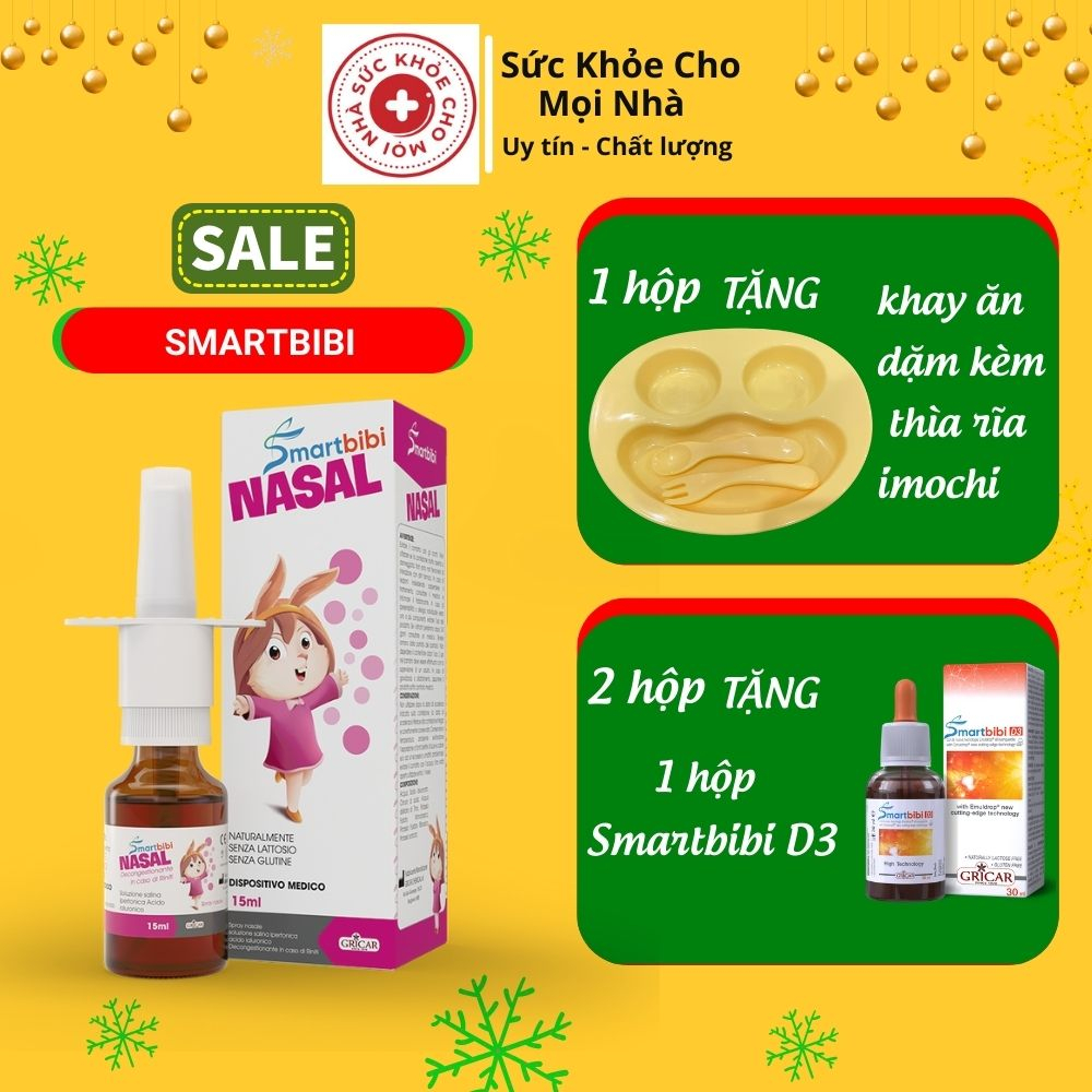 Xịt Mũi Smartbibi Nasal Giúp Làm Sạch Mũi, Hỗ Trợ Viêm Xoang, Viêm Mũi Họng Cho Bé