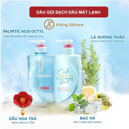 Bộ đôi gội xả Phục hồi hư tổn tóc Tsubaki 490ml/chai