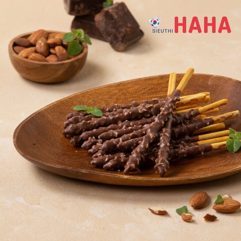 Bánh que pepero hạnh nhân Hàn Quốc 롯데 아몬드 빼빼로 37G
