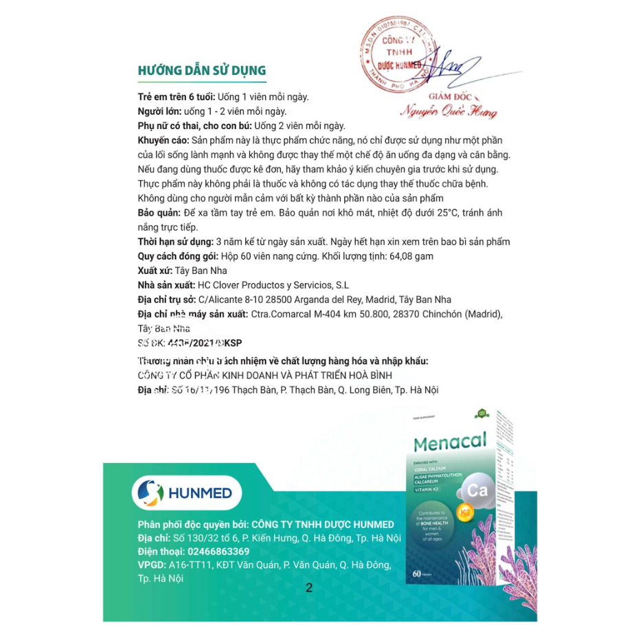 Canxi hữu cơ Aplicaps Menacal - Bổ sung canxi cho bà bầu không gây táo nóng, lắng cặn  - Herbaby