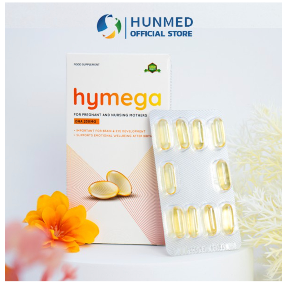 Hymega - Viên uống bổ sung DHA hàm lượng cao tinh khiết, EPA, vitamin E [hộp 30 viên]