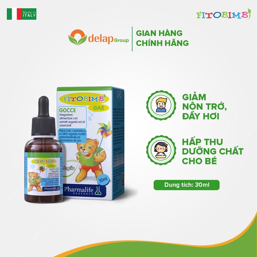 Fitobimbi Gas - Giảm Đầy Hơi,Nôn Trớ,Chướng Bụng,Khó Tiêu,Rối Loạn Tiêu Hóa Ở Bé