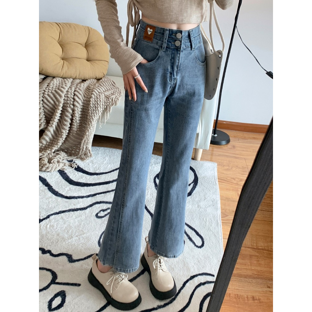 Quần jeans size XXS XS loe nhẹ xẻ tà kiểu dáng đường phố năm 2023