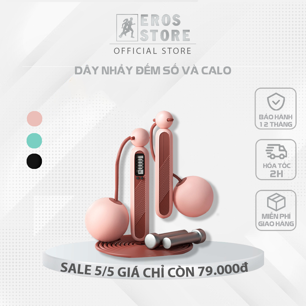 Dây nhảy thể lực đếm số đàn hồi 2.9m chính hãng EROS STORE, hỗ trợ luyện tập thể dục, thể thao tiện lợi tại nhà