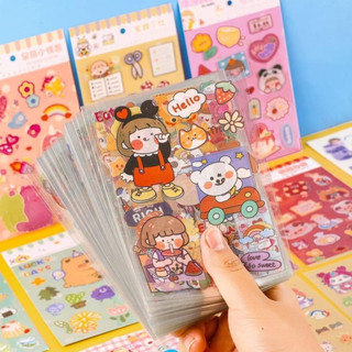 Set 6 tấm dán sticker nhãn dán, hình dán dễ thương, tấm hình dán
