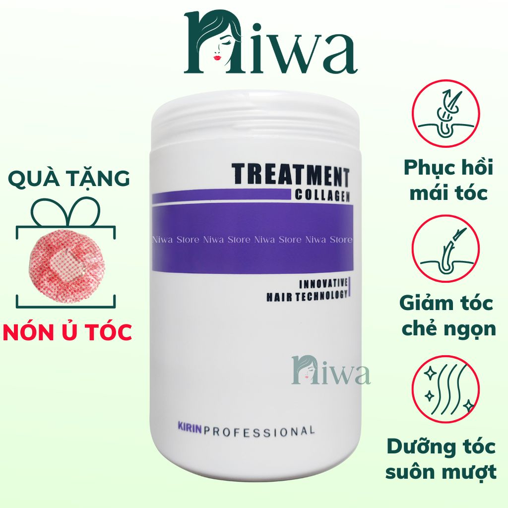 Kem ủ tóc Kirin Collagen Lavender Tím Hair Mask 1000ML hấp dầu, dầu xả tóc phục hồi tóc khô xơ, chẻ ngọn dưỡng tóc mềm