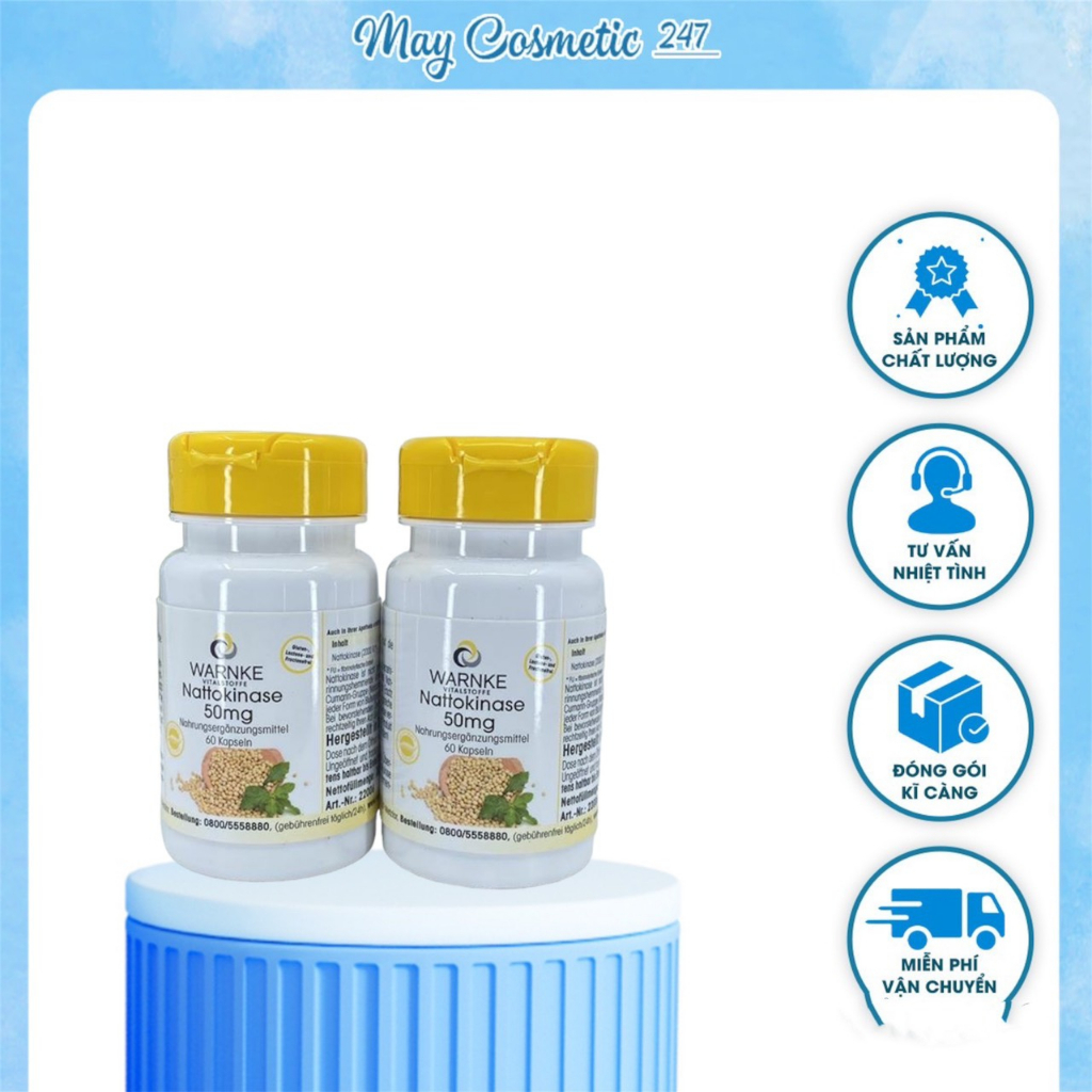 Viên Uống Phòng Ngừa Đột Quỵ tai biến mạch máu não Nattokinase Warnke 50mg 60 Viên của Đức