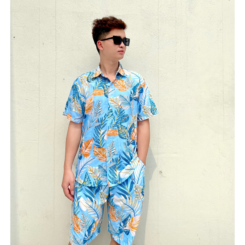 Sơ mi nhóm, sơ mi đi biển, đồng phục du lịch, bộ đồ hoa lá