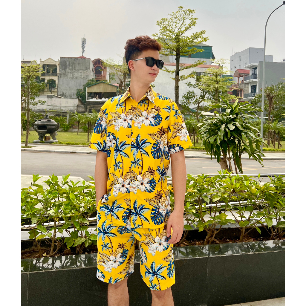 Sơ mi nhóm, sơ mi đi biển, đồng phục du lịch, bộ đồ hoa lá