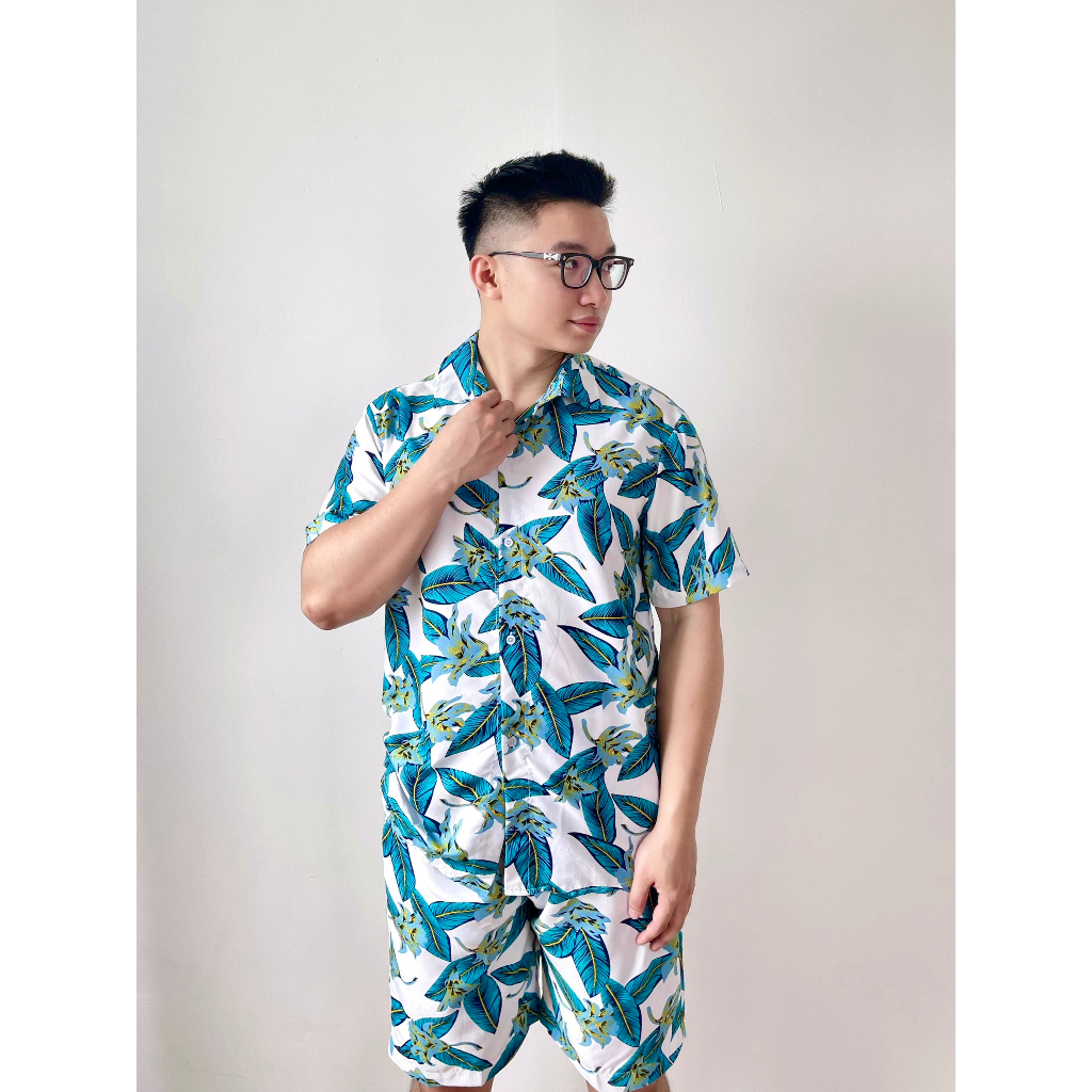 Sơ mi nhóm, sơ mi đi biển, đồng phục du lịch, bộ đồ hoa lá