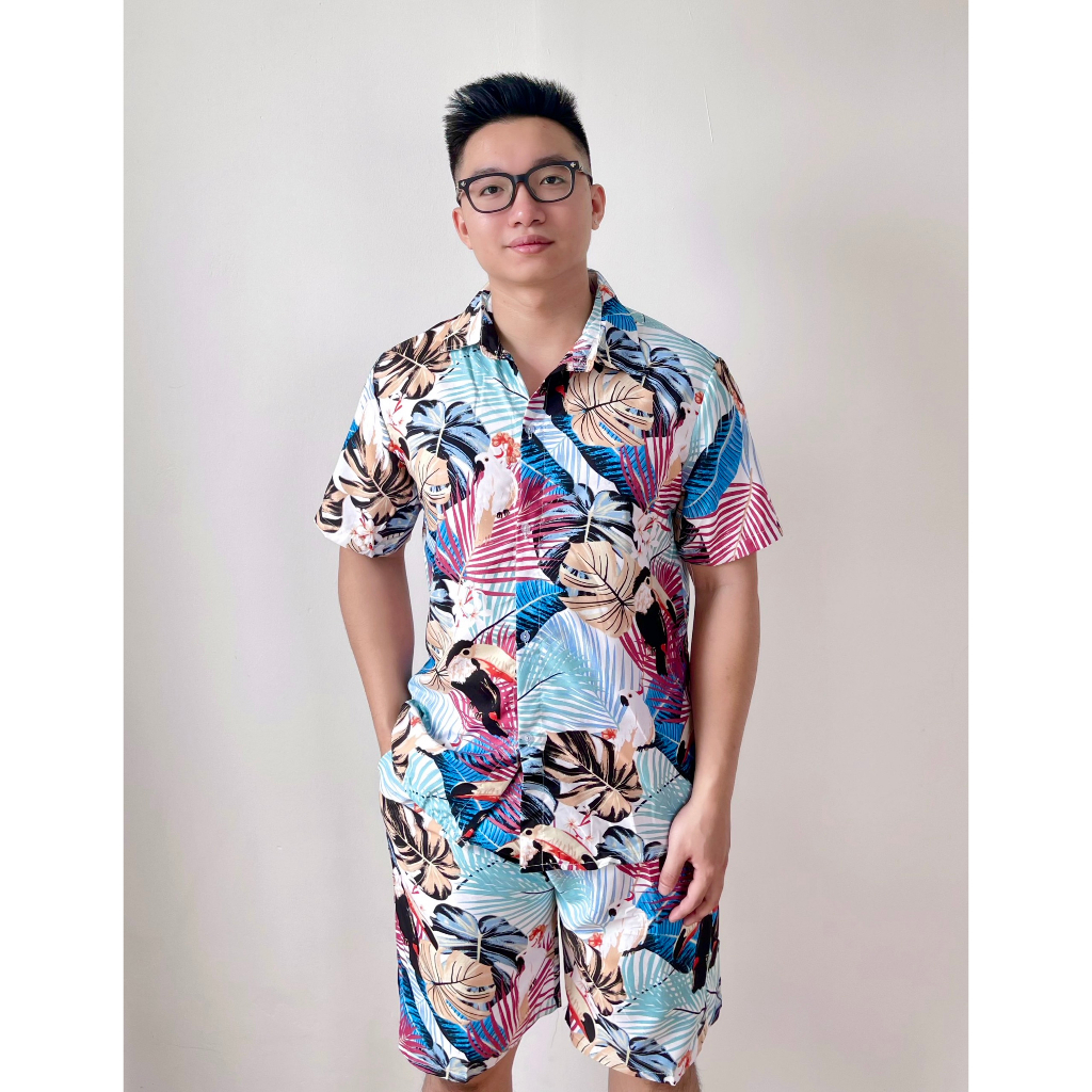 Sơ mi nhóm, sơ mi đi biển, đồng phục du lịch, bộ đồ hoa lá