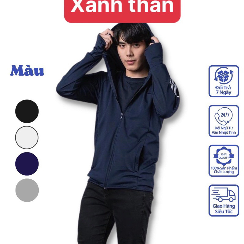 Áo khoác chống nắng nam 2 lớp chất thông hơi thời trang