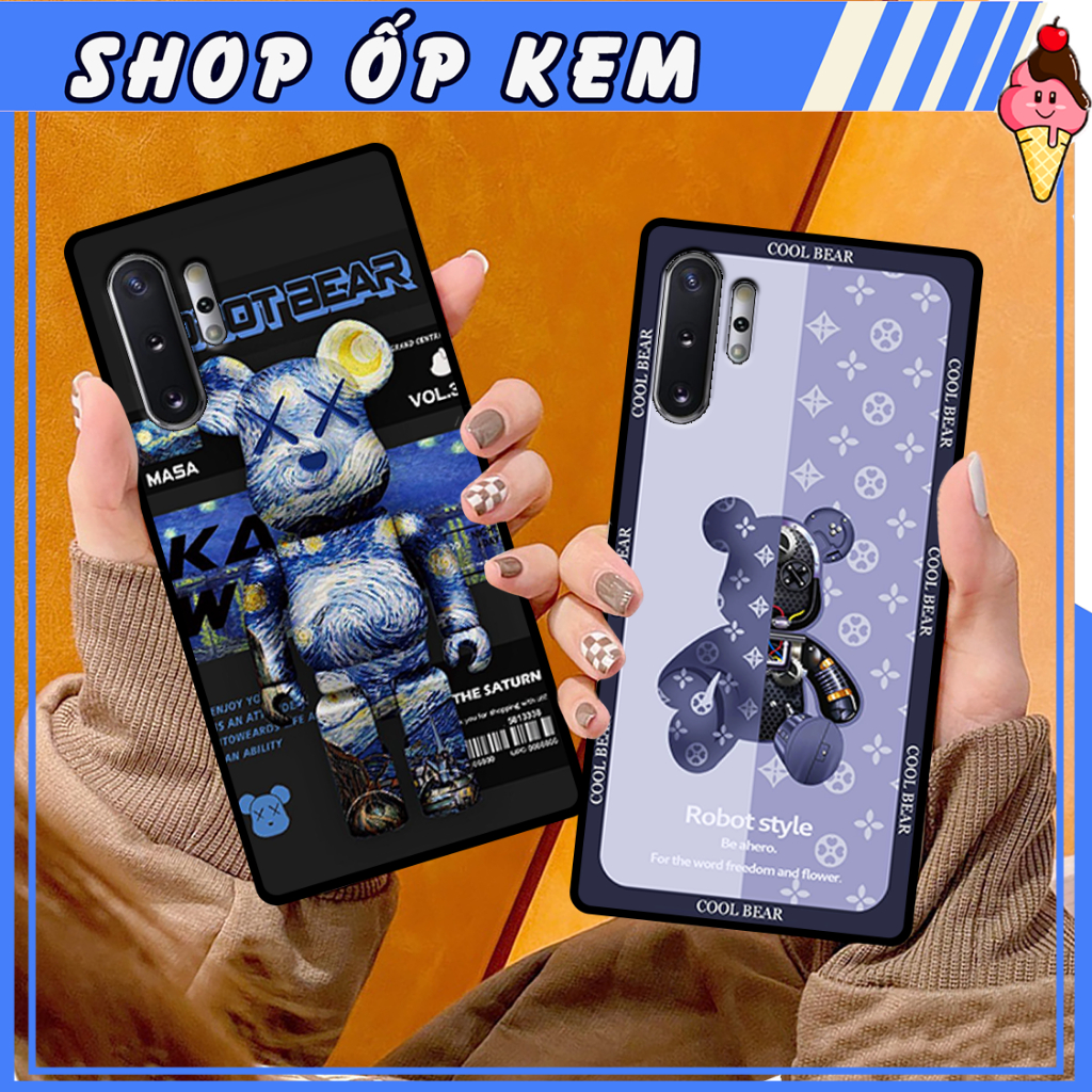 Ốp SamSung Note 10 - Note 10 Plus  In Gấu BE@RBRICK SIÊU DỄ THƯƠNG