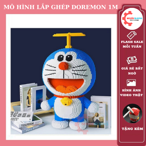 Bộ đồ chơi lắp ghép DOREMON cao 1m Mô hình lắp ghép lego 3d decor trang trí Doremon cao 1m - MUỐI BLOCKS