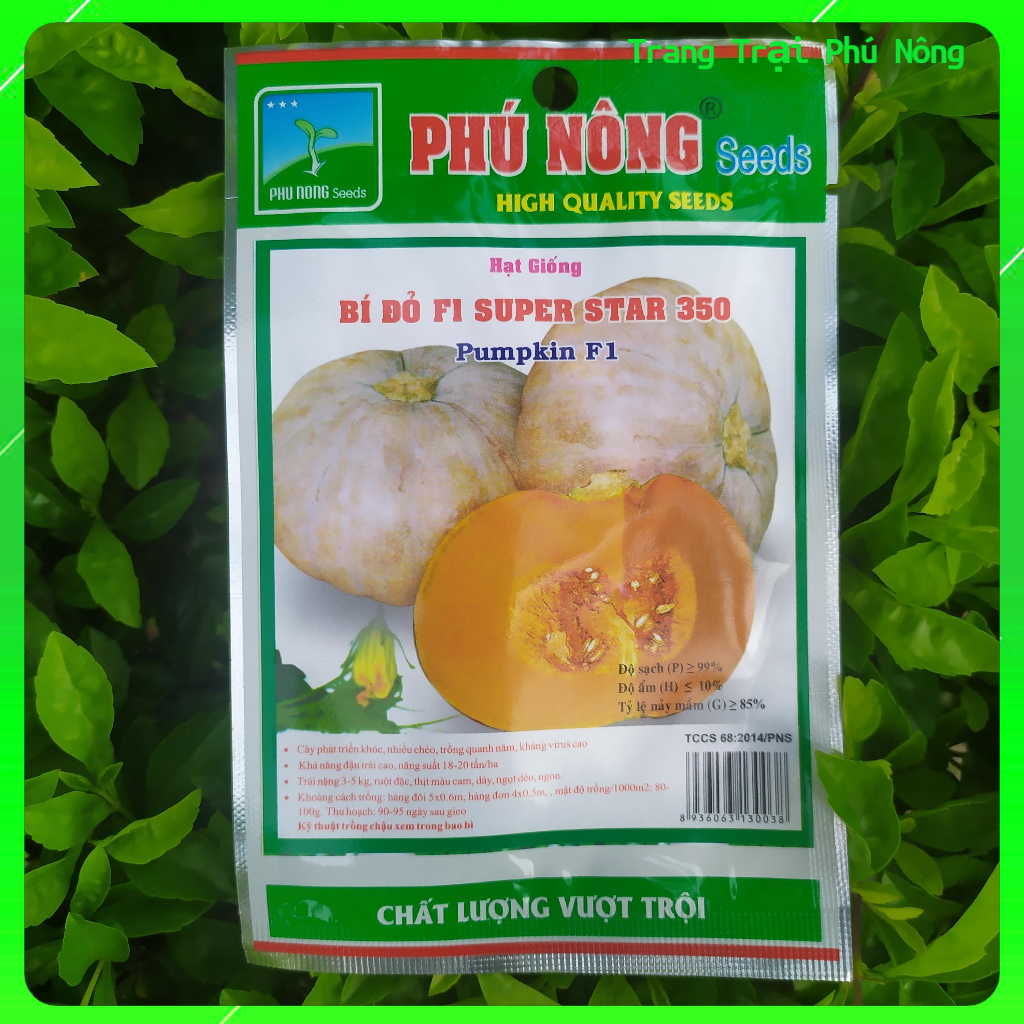 Hạt Giống Bí Đỏ F1 Super Star 350 Phú Nông - Gói 2g - Pumpkin F1