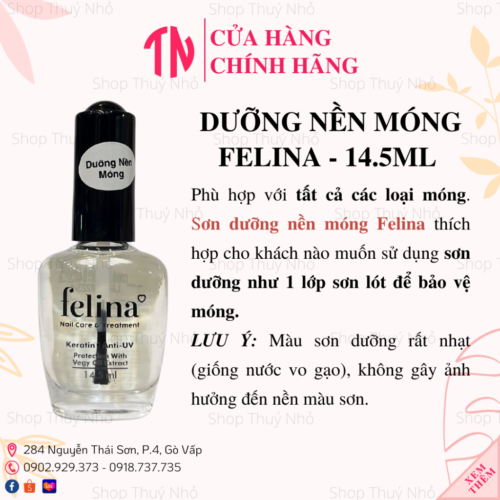 Sơn lót dưỡng nền móng tay cao cấp Felina chính hãng - 14.5ml dụng cụ làm móng tay chuyên nghiệp nghệ thuật nail