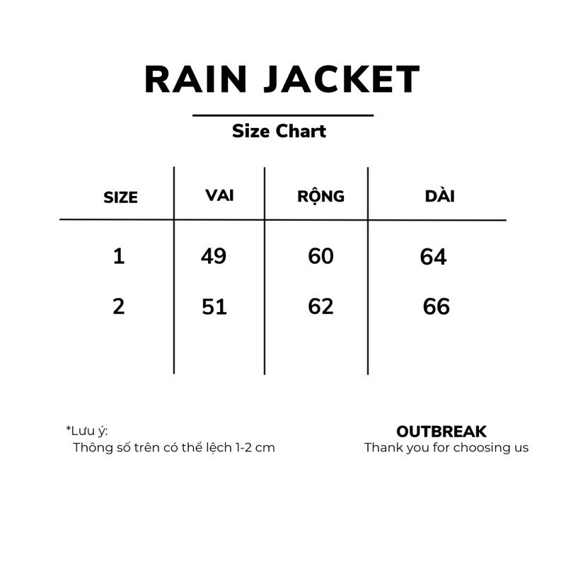 OUTBREAK - ÁO KHOÁC DÙ CÓ MŨ *RAIN JACKET*