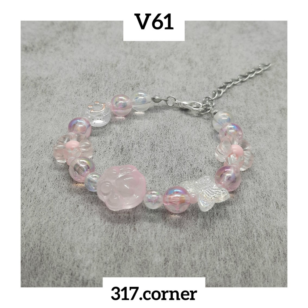 Vòng tay hạt cườm phối charm  - V61 - 317.corner