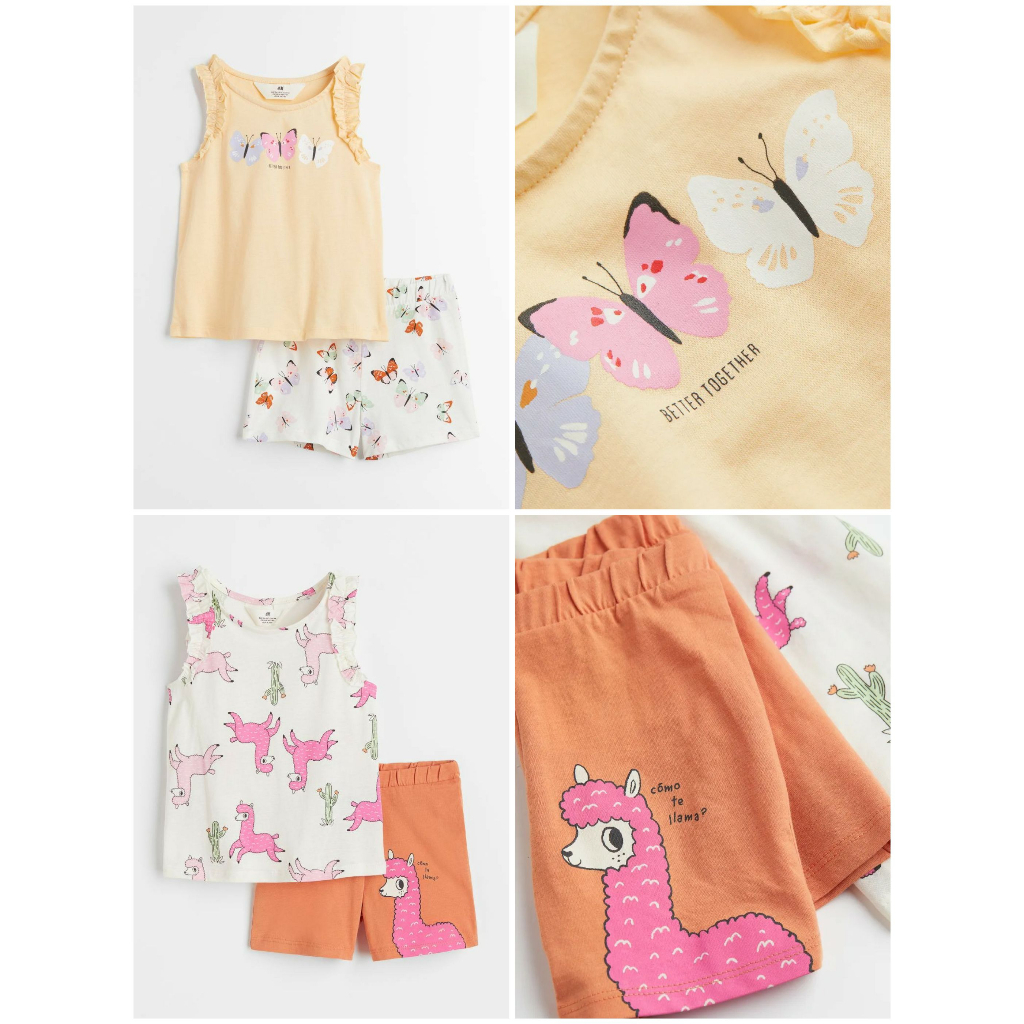 Set quần áo sát nách bé gái lớn HM H&M_authentic JP