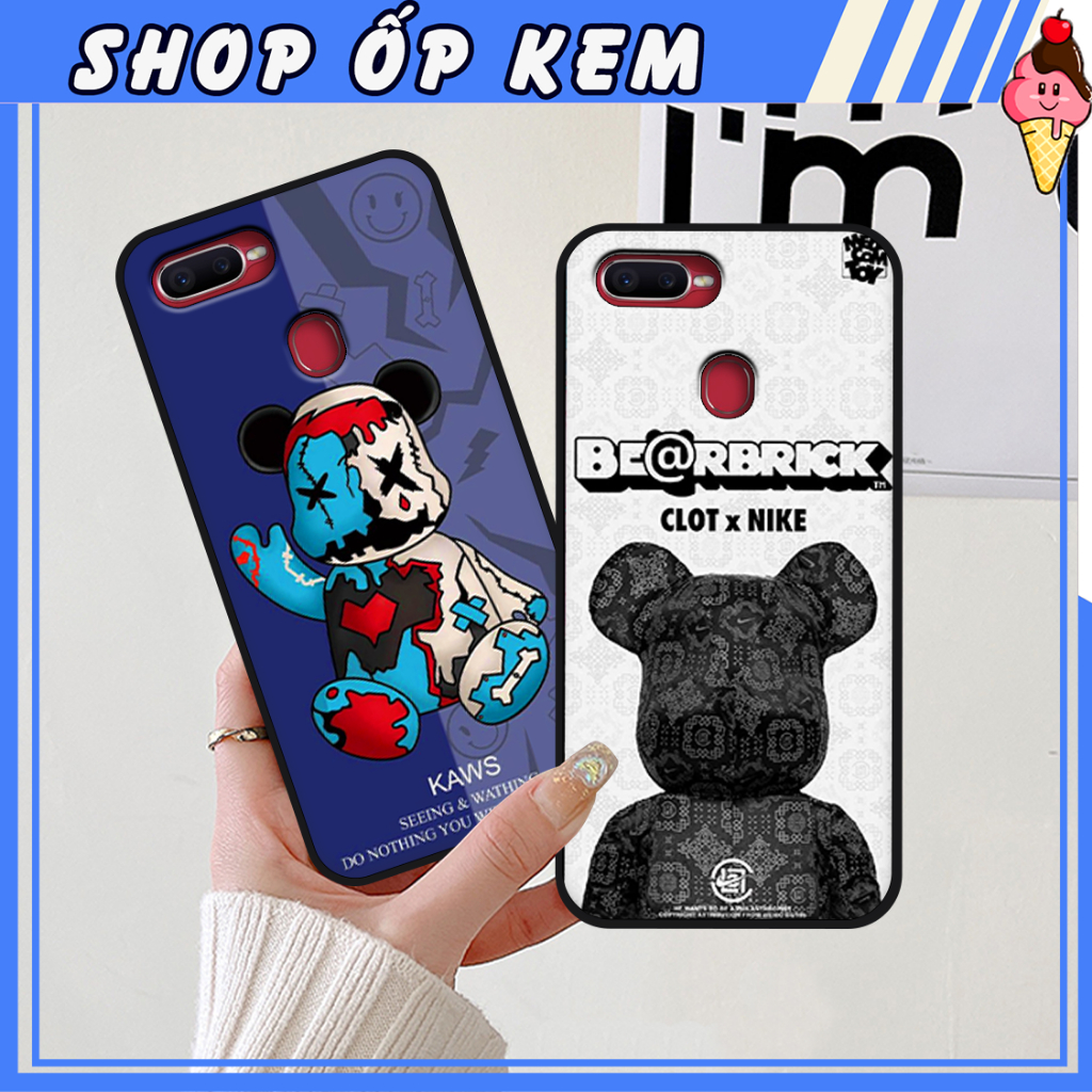 Ốp Lưng Oppo A5S/ A7/ F9/ A12 In Gấu BE@RBRICK SIÊU DỄ THƯƠNG