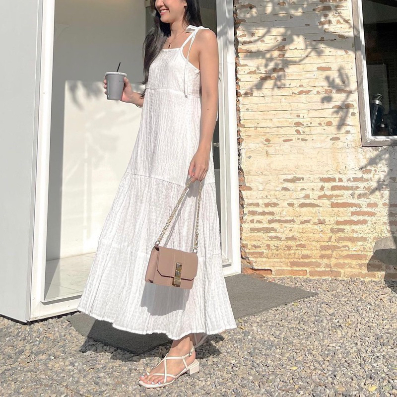 Váy 2 dây maxi chất xốp có lót lụa ZiniStore