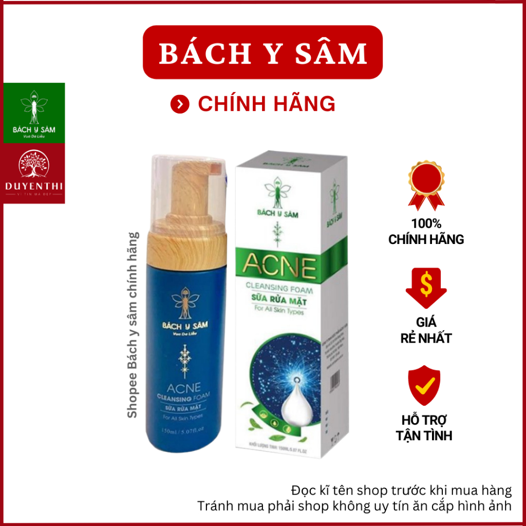 Sữa Rửa Mặt Bách Y Sâm DA DẦU MỤN SẠCH SÂU TẠO BỌT 150ml (Mẫu Mới Nhất Của Sữa Rửa Mặt Bạch Linh)