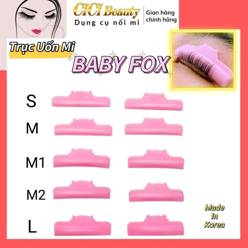 Trục Uốn Mi Silicon BABY FOX phong cách Hàn Quốc màu hồng ngọt ngào (Set 5 đôi) Silicon Nhám _C Curl Line