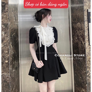 Váy Tiểu Thư Cổ Ren Thiết Kế Dáng Dài