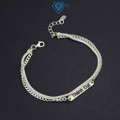 Vòng tay nam bạc khắc tên, phong cách Hiphop LTA0079 - Trang Sức TNJ