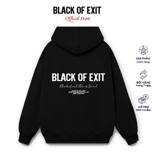 Áo hoodie EXIT-Signature nỉ bông cotton BLACK OF EXIT nam nữ form rộng thu đông Local Brand