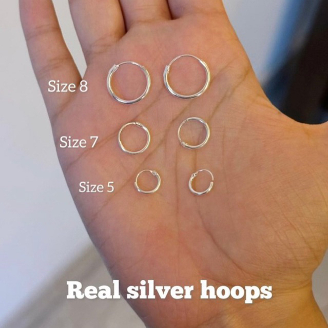 Khuyên tai Tròn Mảnh Trơn Unisex Bằng Thép Y Tế Không Rỉ An Toàn