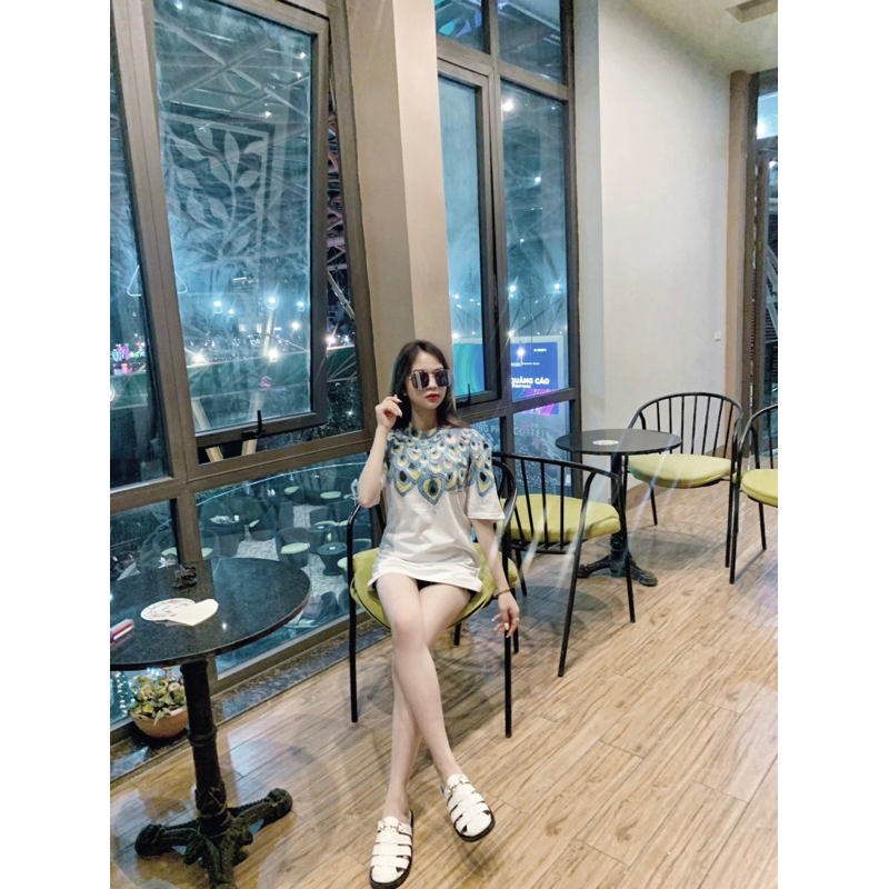 Áo Thun Nam Nữ Burlon Nhiều Màu - Áo Phông Nam Nữ In Hình Đuôi Công Unisex Form Rộng Oversize Thoang Mát 2023