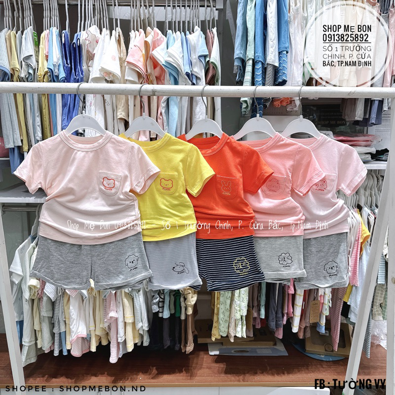 Bộ cộc tay cho bé trai bé gái hãng Mompa