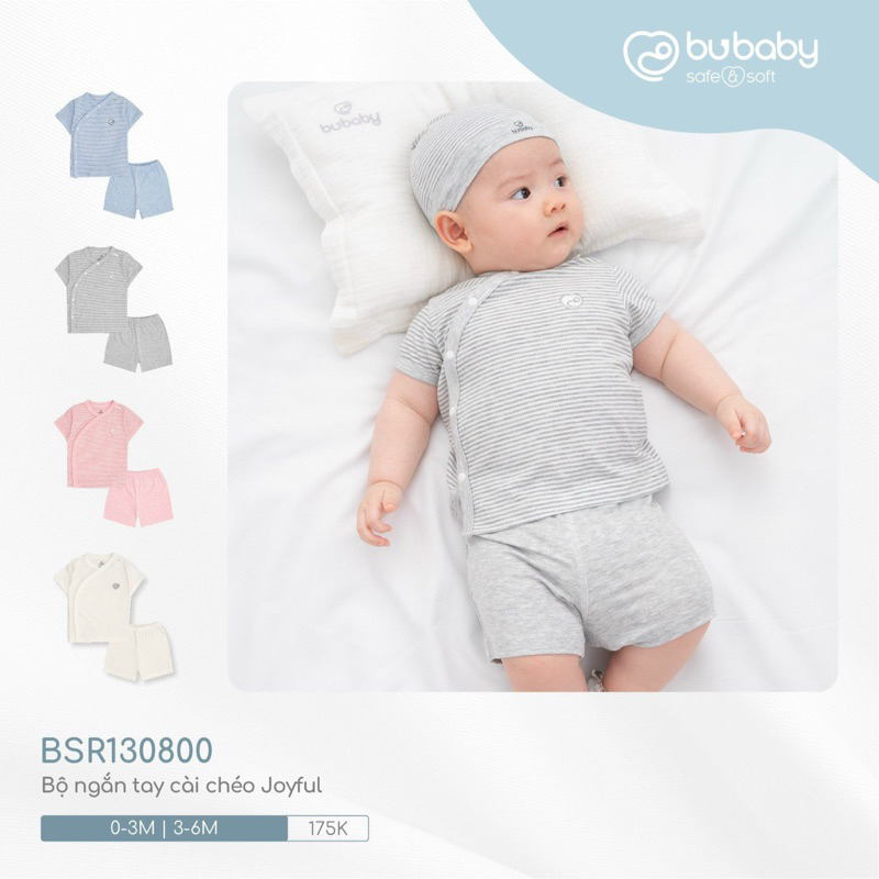 Bộ cộc tay cài chéo Joyful - Bu Siro cho bé trai bé gái