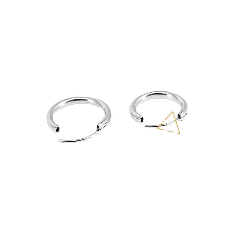 Khuyên tai Tròn Mảnh Trơn Unisex Bằng Thép Y Tế Không Rỉ An Toàn