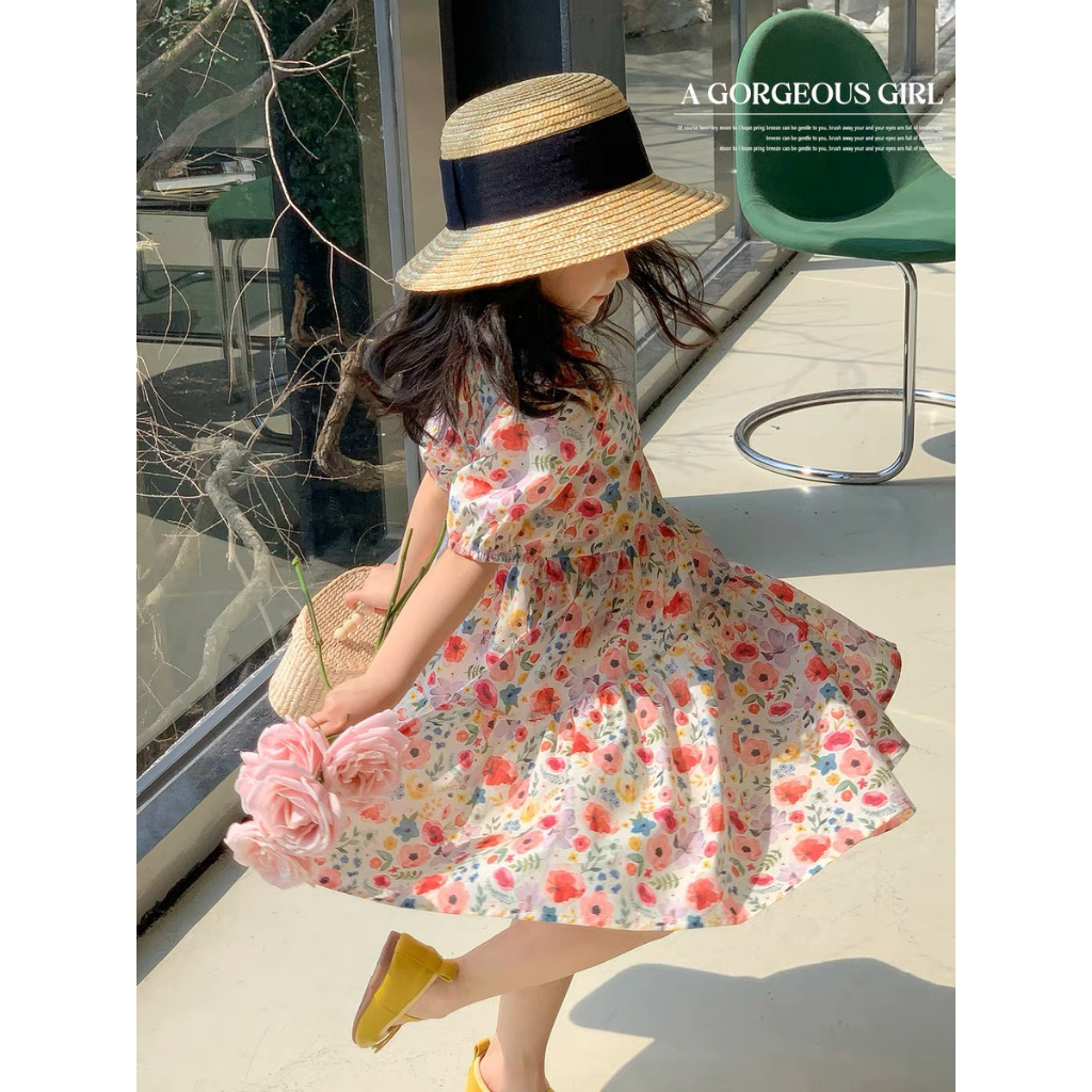 Váy hoa cho bé gái 9-36kg màu sắc tươi sáng baby doll nhí nhỡ đại G35