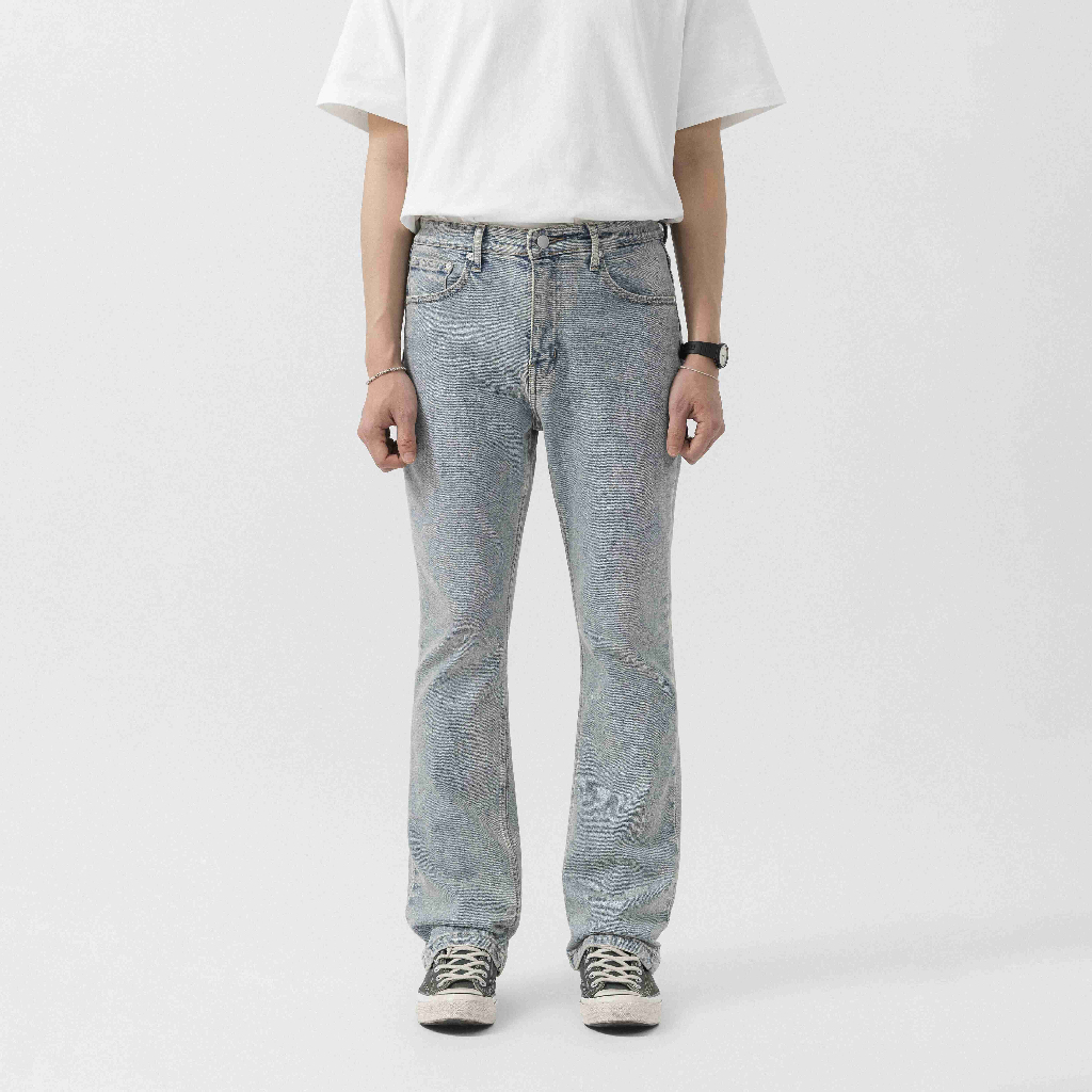 Quần jean nam Owlbrand Flare/Dirty blue