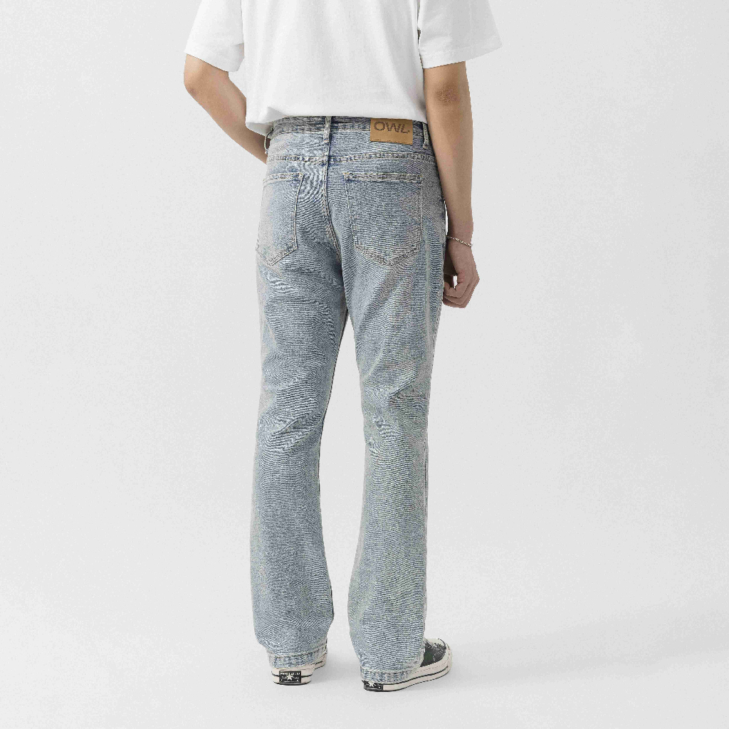 Quần jean nam Owlbrand Flare/Dirty blue