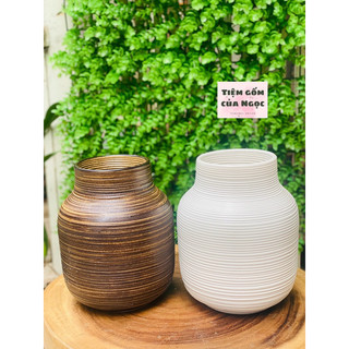 Bình gốm bát tràng/ bình cắm hoa/ bình bóng đèn vân ganh