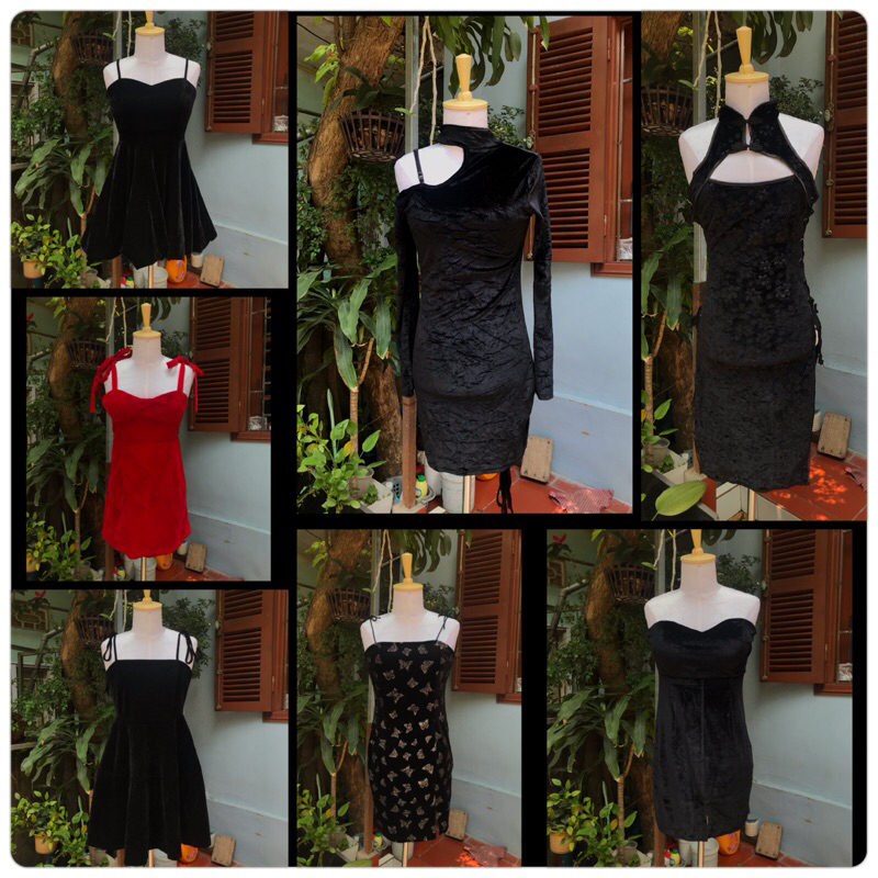 Váy nhung, sườn xám nhung, váy dây nhung, cúp ngực  cập nhật 17/5