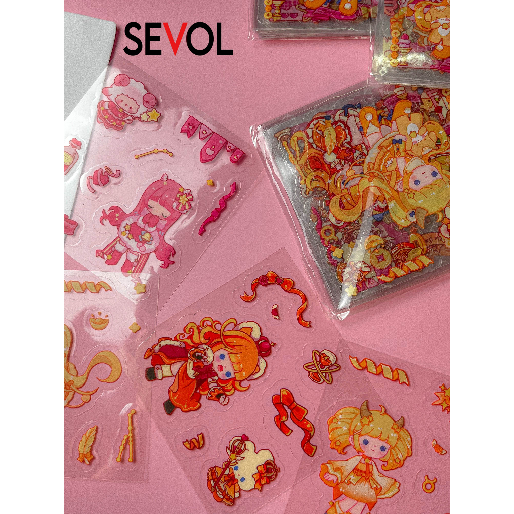 Sticker dán 2d chống nước set 60 tờ dán bình nước, điện thoại, laptop, tủ lạnh - SEVOL