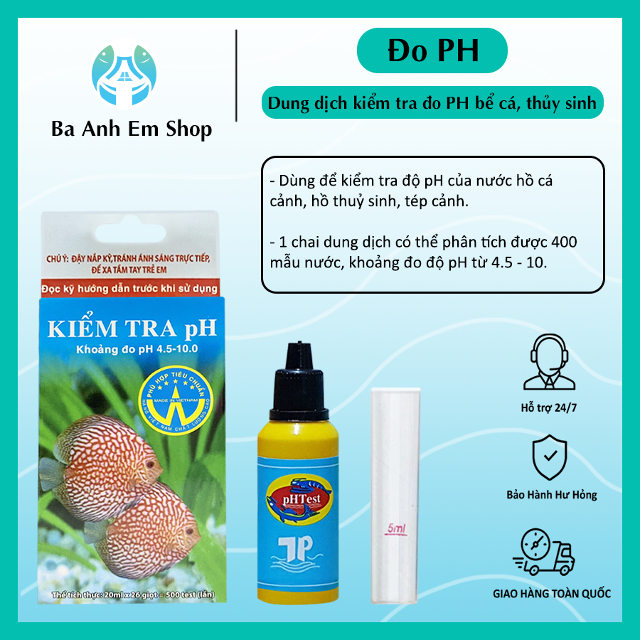 Dung dịch kiểm tra đo PH nước bể cá, hồ thuỷ sinh