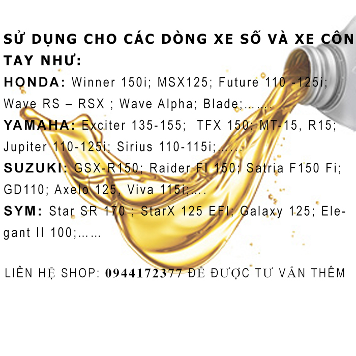 (GIÁ KM) NEW Combo 1.1L Dầu nhớt Full Tổng hợp xe số  S-OIL RIDER 9 10W40 1100ml ( 1.1L )  - Shopnhottot
