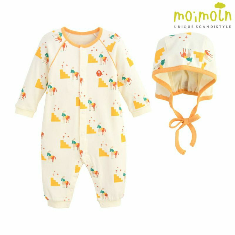 (Sz 66 lỗi vải)- Set body+mũ cotton mỏng Moimoln VN xuất Hàn