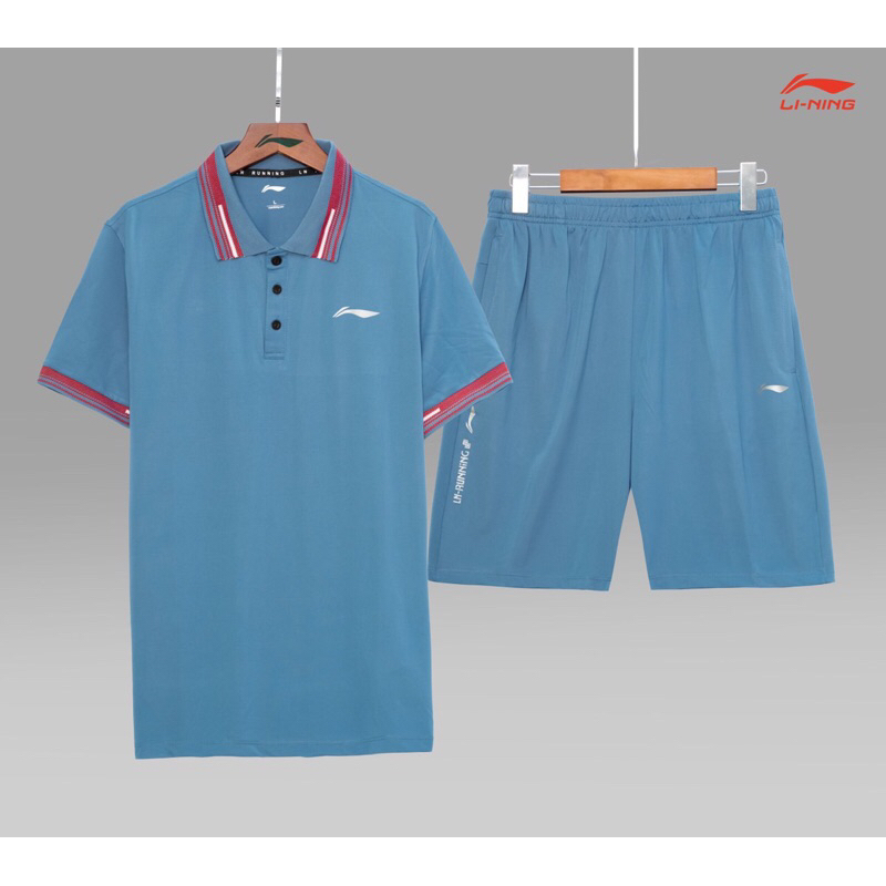 Bộ Thể Thao Nam Lining Hè Hàng Quảng Châu Cao Cấp,Áo Thể Thao Chất Mát Lạnh Co Giãn